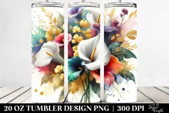 Colorful Abstract Bouquet with Calla Lily | 20 Oz Tumbler Product Image 2