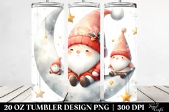 Pastel Digital Painting Christmass Gnomes Tumbler Design Product Image 2