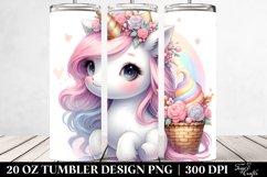 Pastel Baby Unicorn with Beachwear | 20 Oz Tumbler Product Image 2