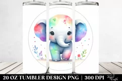 Colorful Watercolor Elephant | 20 Oz Tumbler Product Image 2
