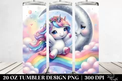 Cute Unicorn Swinging from Rainbow | 20 Oz Tumbler Product Image 2