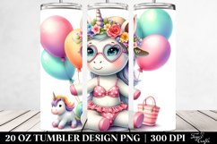 Pastel Baby Unicorn with Beachwear | 20 Oz Tumbler Product Image 2