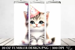 Cute Baby Cat Party Hat Tumbler Design Product Image 2