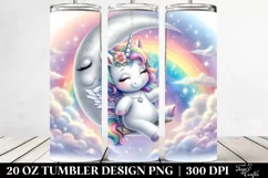 Cute Unicorn Swinging from a Rainbow | 20 Oz Tumbler Product Image 2