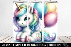 Cute Baby Unicorn with Balloons | 20 Oz Tumbler Product Image 2