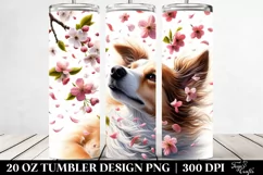 20 Oz Tumbler Sublimation | Dog Tumbling Spring Petals Product Image 2
