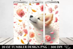 20 Oz Tumbler Sublimation | Dog Tumbling Spring Petals Product Image 2