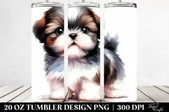 Expressive Shih Tzu Watercolor, 20 oz Tumbler Product Image 2