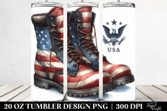 Detailed Watercolor Boots | 20 Oz Tumbler Product Image 2