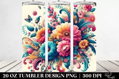 Retro Flowers Design | 20 oz Tumbler Product Image 2