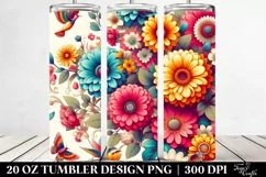 Retro Flowers Design | 20 oz Tumbler Product Image 2