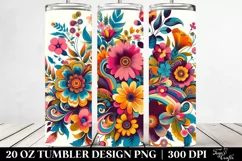 Retro Flowers Design | 20 oz Tumbler Product Image 2