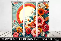 Retro Flowers Design | 20 oz Tumbler Product Image 2