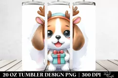 Expressive Baby Beagle, Watercolor 20 Oz Tumbler Product Image 2