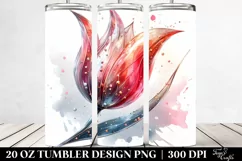 Colorful Tulip Watercolor Splash | 20 oz Tumbler Product Image 2