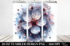 20 Oz Tumbler Sublimation | -like Cherry Blossom Watercolor Product Image 2