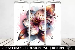 20 Oz Tumbler Sublimation | -like Cherry Blossom Watercolor Product Image 2