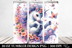Pastel Unicorn Spring Petals | 20 oz Tumbler Product Image 2