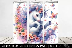 Pastel Unicorn Spring Petals | 20 oz Tumbler Product Image 2
