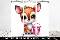 Colorful Watercolor Deer Smiling | 20 oz Tumbler Product Image 2