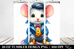 Proud Mouse Sitting, Transparent 20 Oz Tumbler Product Image 2