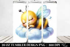 Colorful Baby Bee Sleeping on a Cloud | 20 Oz Tumbler Product Image 2