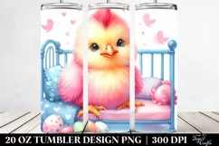 Smiling Baby Chicken on Bed | 20 Oz Tumbler Product Image 2
