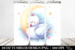 Colorful Baby Swan Sleeping on the Moon | 20 Oz Tumbler Product Image 2