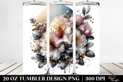 Detailed Shiny Rhododendron Watercolor | 20 Oz Tumbler Product Image 2