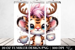 Enthusiastic Baby Tiger, Watercolor 20 Oz Tumbler Product Image 2