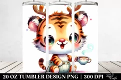 Expressive Tiger Cub, Watercolor 20 Oz Tumbler Product Image 2