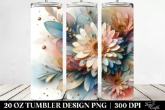 Abstract Pastel Glossy Gerbera 20 Oz Tumbler Product Image 2