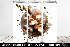 Abstract Glossy Snapdragon Watercolor | 20 Oz Tumbler Product Image 2