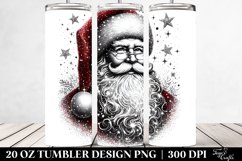 Glittery Santa Portrait Clipart, Transparent 20 Oz Tumbler Product Image 2