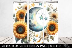 Moon and Sunflowers Design | 20 oz Tumbler Product Image 2