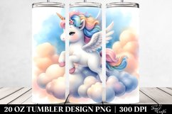 Watercolor Baby Unicorn Dancing | 20 Oz Tumbler Product Image 2