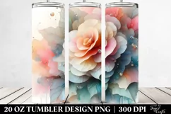 Abstract Pastel Glossy Begonia 20 Oz Tumbler Product Image 2