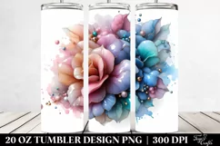Abstract Pastel Glossy Begonia 20 Oz Tumbler Product Image 2