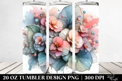Abstract Pastel Glossy Begonia 20 Oz Tumbler Product Image 2