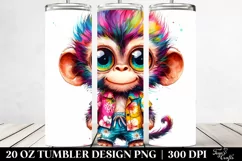 Colorful Layered Baby Monkey Summer | 20 Oz Tumbler Product Image 2