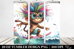 Colorful Layered Baby Monkey Summer | 20 Oz Tumbler Product Image 2
