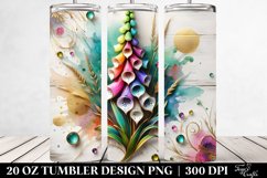 Foxglove on White Wooden Background | 20 Oz Tumbler Product Image 2