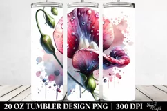 20 Oz Tumbler Sublimation | Glossy Sweet Pea Watercolor Product Image 2