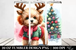 Winter Poodle Pup, Watercolor 20 Oz Tumbler Product Image 2