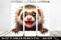 Crazy Looking Fur Ferret 20 oz Tumbler Product Image 2
