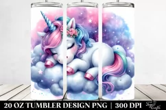 Baby Unicorn Napping on a Cloud | 20 Oz Tumbler Product Image 2