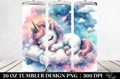 Baby Unicorn Napping on a Cloud | 20 Oz Tumbler Product Image 2