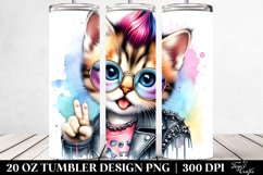 Watercolor Vibrant Drawing of a Cute Baby Cat, Transparent Product Image 2