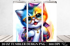 Watercolor Vibrant Drawing of a Cute Baby Cat, Transparent Product Image 2