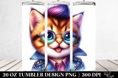 Watercolor Vibrant Drawing of a Cute Baby Cat, Transparent Product Image 2